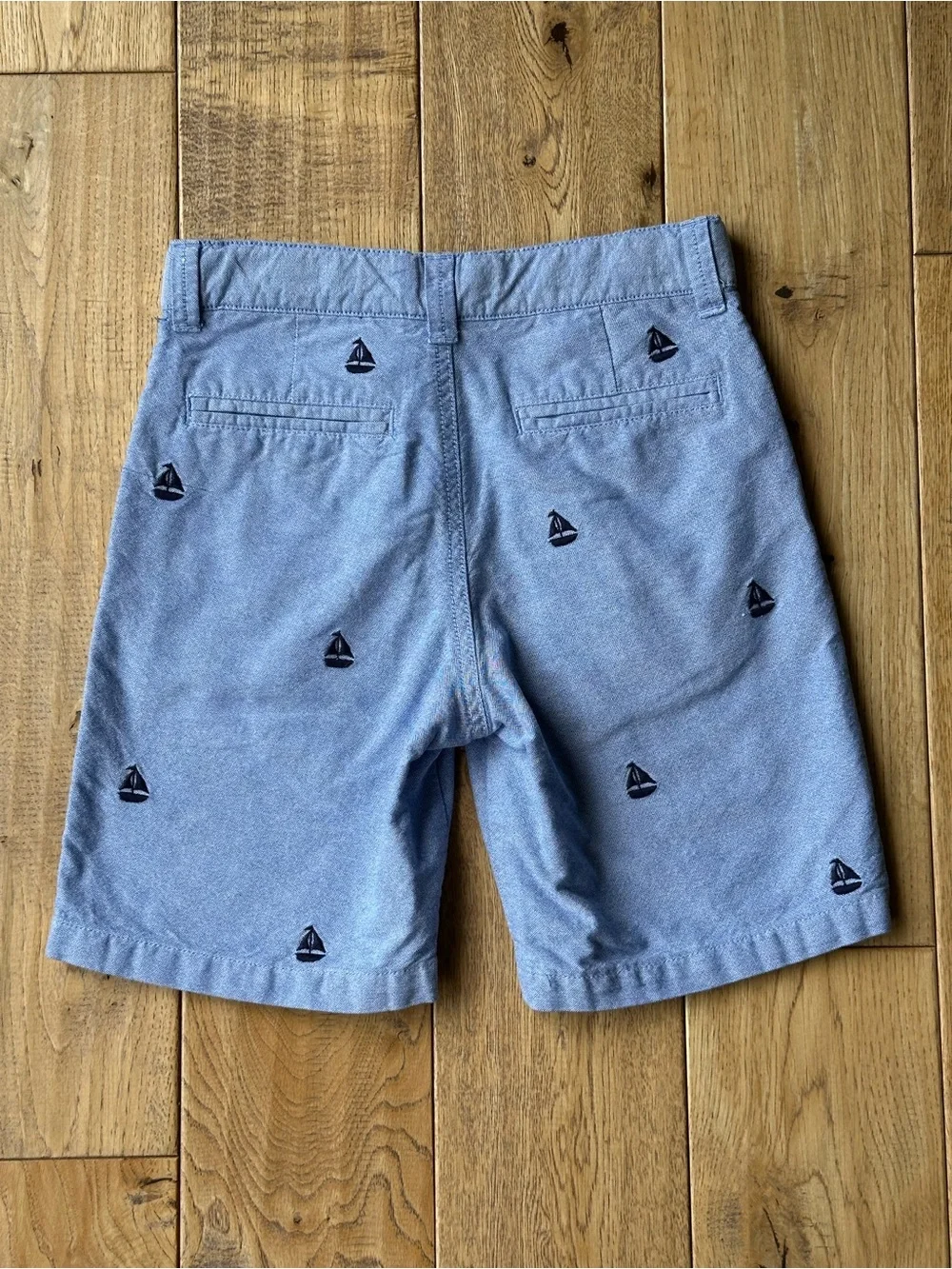 Gymboree Prep Fit Embroidered Sailboats Chambray Shorts size 7